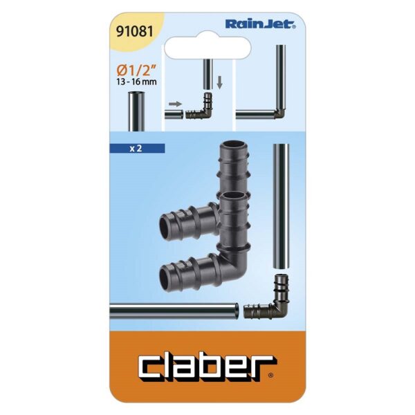 ΣΥΝΔΕΣΜΟΣ ΓΩΝΙΑΚΟΣ 1/2” BLISTER 2 ΤΕΜ 91081 CLABER - Image 2